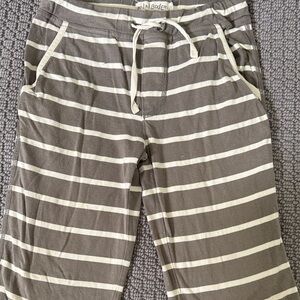 Mini Boden Kids Striped Casual Pants - Greece and Ivory Jersey Baggies 8 year